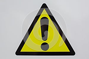 Danger Hazard Triangle Warning Sign Isolated Macro.