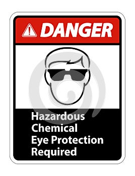 Danger Hazardous Chemical Eye Protection Required Symbol Sign Isolate on transparent Background,Vector Illustration