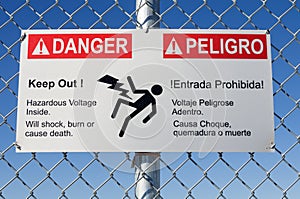 Danger Hazardous Voltage Sign