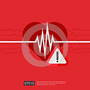 danger heart attack alert symbol. heartbeat or beat pulse icon. heart care cardiology. world heart day concept for banner or poste