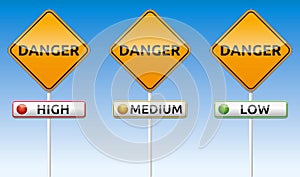 Danger - high, medium, low