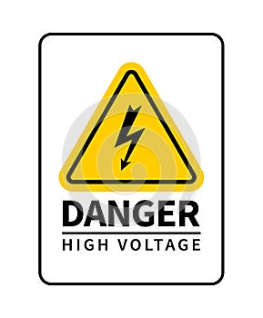 Danger high voltage attention sign