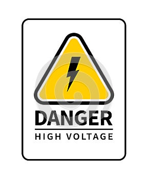 Danger high voltage attention sign