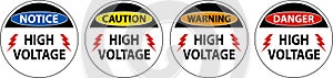 Danger High Voltage Floor Sign On White Background