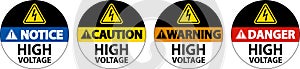 Danger High Voltage Floor Sign On White Background