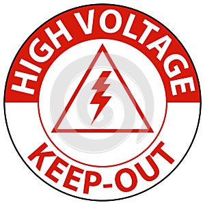 Danger High Voltage Keep Out Sign On White Background