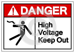 Danger High Voltage Keep Out Symbol Sign, Vector Illustration, Isolate On White Background Label .EPS10