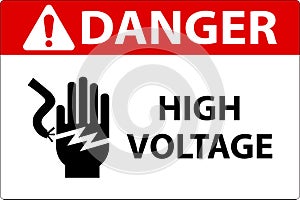 Danger High Voltage Label Sign