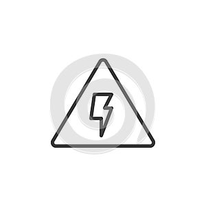 Danger high voltage line icon