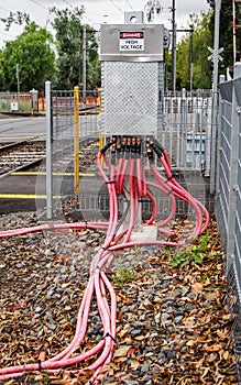 Danger High Voltage power cables