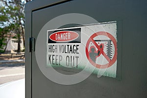 Danger high voltage sign