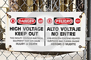 Danger High Voltage Sign