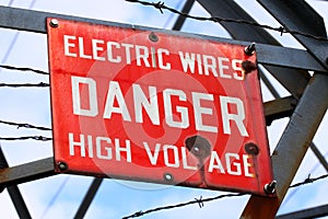 Danger High Voltage Sign