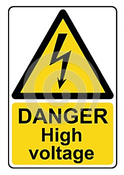 Danger high voltage sign