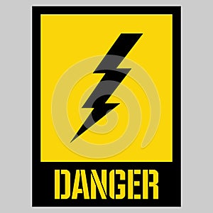 Danger high voltage sign vector