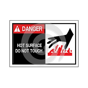 Danger Hot Surface Do Not Touch Symbol Sign,Vector Illustration, Isolated