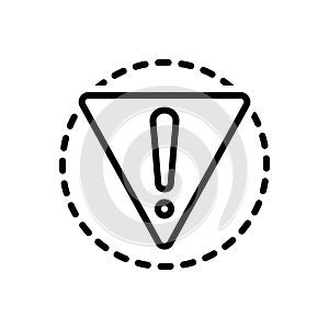 Black line icon for Danger, peril and risk