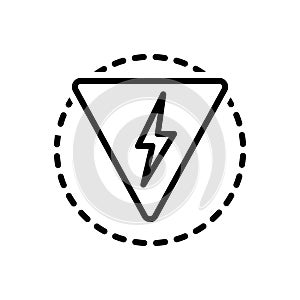 Black line icon for Danger, peril and hazard