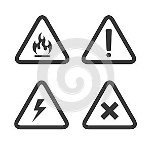 Danger icons vector design