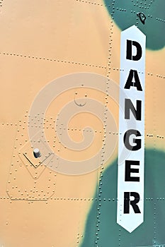 Danger inscription