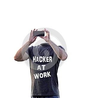 Danger internet online social media spy hacker troll mobile device