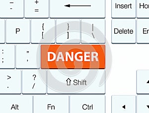 Danger orange keyboard button