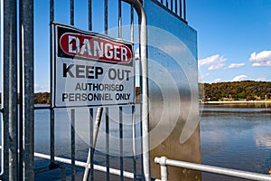 Danger Keep Out sign on at Lysterfield lake park