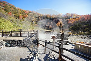 Danger/Keep out Sign at at Noboribetsu Jigokudani or Hell Valley