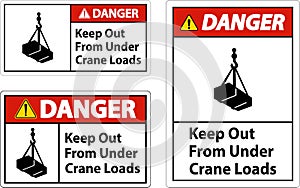 Danger Keep Out From Under Crane Loads Sign