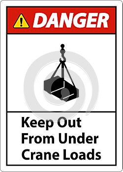 Danger Keep Out From Under Crane Loads Sign