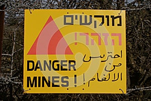 Danger - mines sign