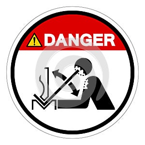 Danger Movement Of Workpiece In Press Symbol Sign, Vector Illustration, Isolate On White Background Label .EPS10