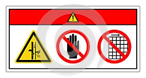 Danger Moving Part Cause Injury Do Not Touch and Do Not Remove Gaurd Symbol Sign, Vector Illustration, Isolate On White Background photo