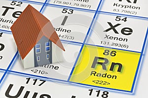 The danger of natural radon gas in our homes - concept with the