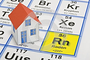 The danger of natural radon gas in our homes - concept with the