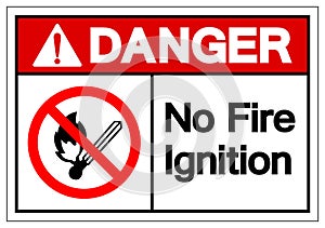 Danger No Fire Ignition Symbol Sign, Vector Illustration, Isolate On White Background Label .EPS10