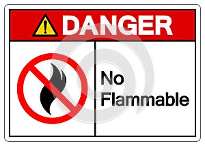 Danger No Flammable Symbol Sign, Vector Illustration, Isolate On White Background Label .EPS10