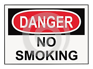 Danger No Smoking Sign photo