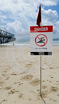 Danger - No Swimming sign 2