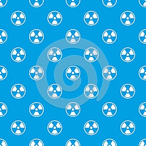 Danger nuclear pattern seamless blue