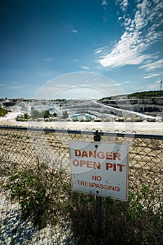Danger Open Pit Sign