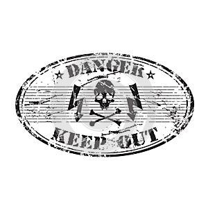 Danger oval stamp