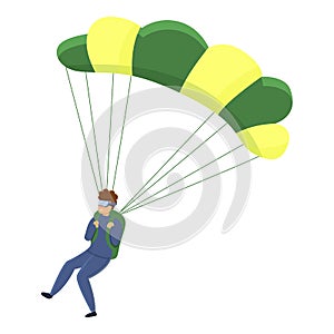 Danger parachuting icon, cartoon style