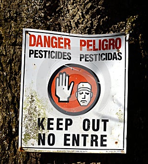 Danger Pesticides Sign Square