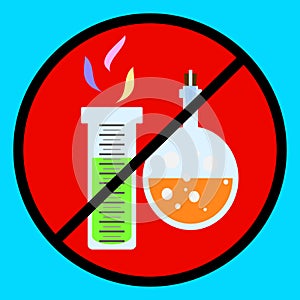 Danger poisons chemical fumes .Toxicity sign, toxic chemicals flat style vector illustration