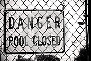 Danger Pool Closed Sign