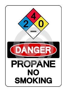 Danger Propane No Smoking Symbol Sign, Vector Illustration, Isolate On White Background Label. EPS10