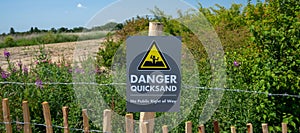 Danger Quicksand sign - United Kingdom
