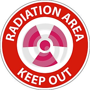 Danger Radiation Area Keep Out Sign On White Background