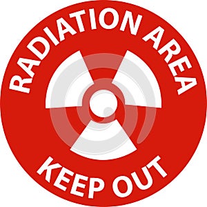 Danger Radiation Area Keep Out Sign On White Background